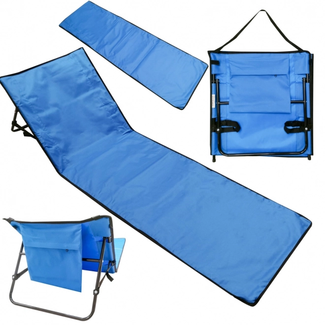 Tapis de plage avec dossier - bleu marine