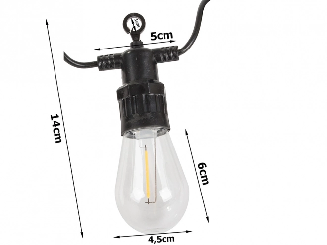 Guirlande lumineuse de jardin avec 20 ampoules LED