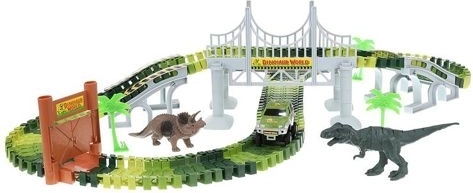 Univers dinosaures avec pont et porte