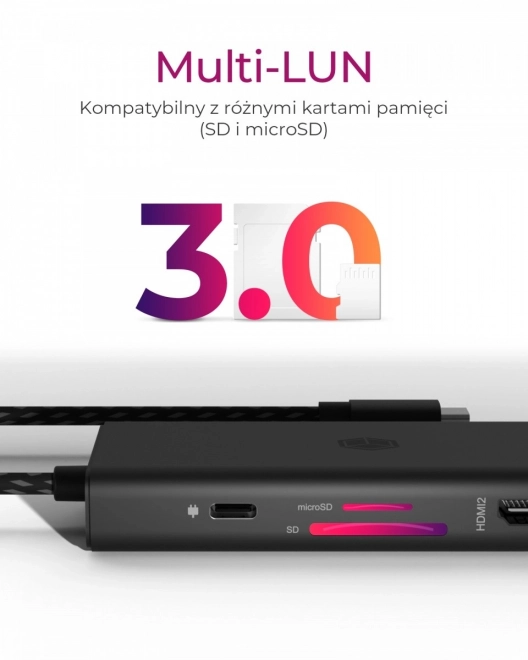 Station d'accueil de bureau 9v1 HDMI, DP, CR, Type-C