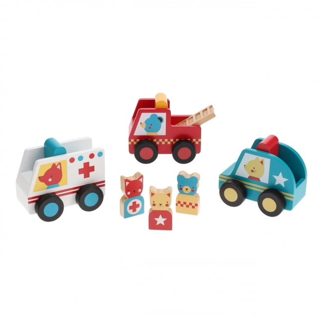 Voitures de secours avec figurines