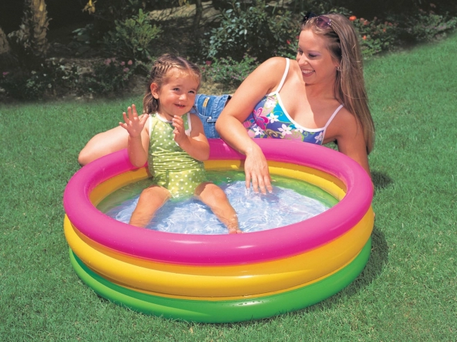 Piscine gonflable fond en spirale 86x25cm 3 chambres en boîte