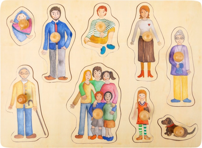 Small foot puzzle en bois Famille