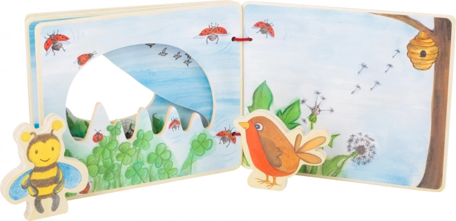 Petit livre illustré en bois Small Foot avec abeille