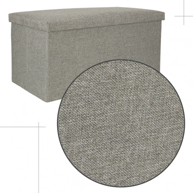 Pufa pliable grise avec espace de rangement 76x38x38 cm