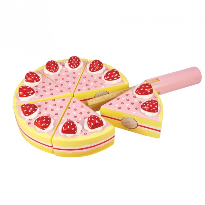 Bigjigs Toys Gâteau en bois à découper avec fraises
