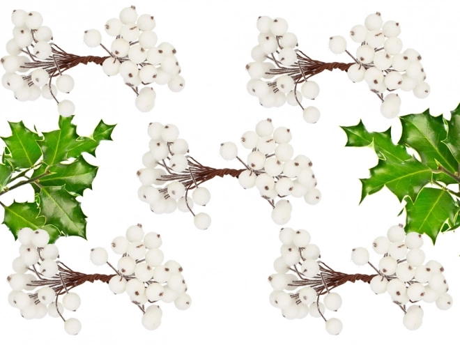 Décorations de Noël Rowan Blanc Givré 5 pcs