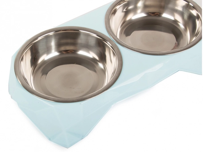 Gamelle double en métal pour chiens et chats