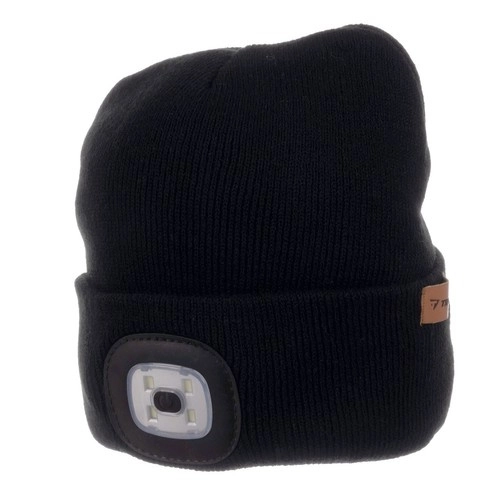 Bonnet d'hiver avec lampe frontale - Noir Trizand 22663