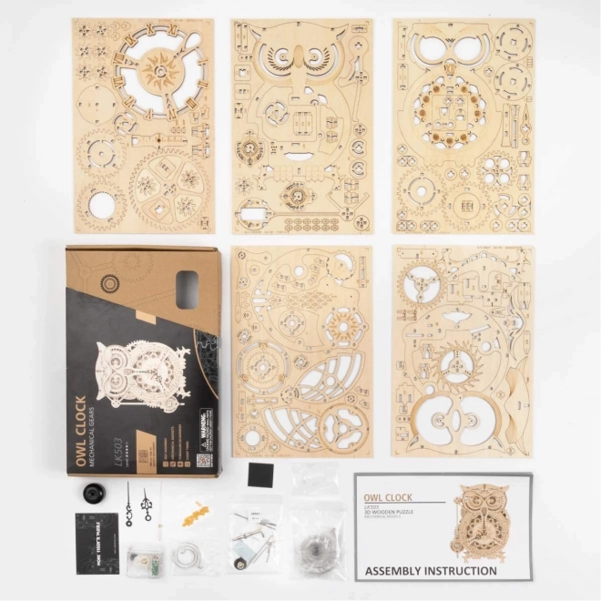 Sova - Horloge à pendule à piles - Kit de construction en bois 3D