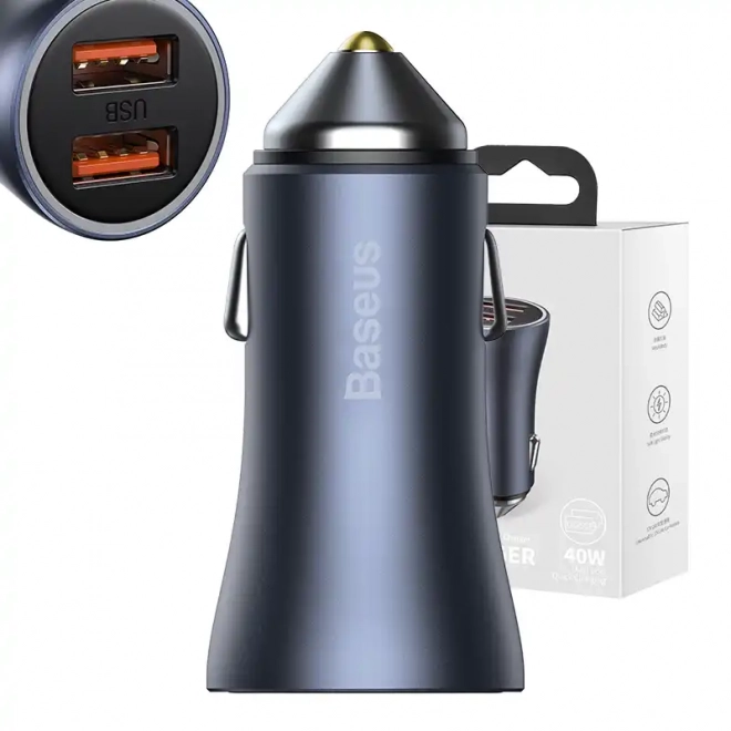 Chargeur de voiture Baseus 40W avec deux ports USB