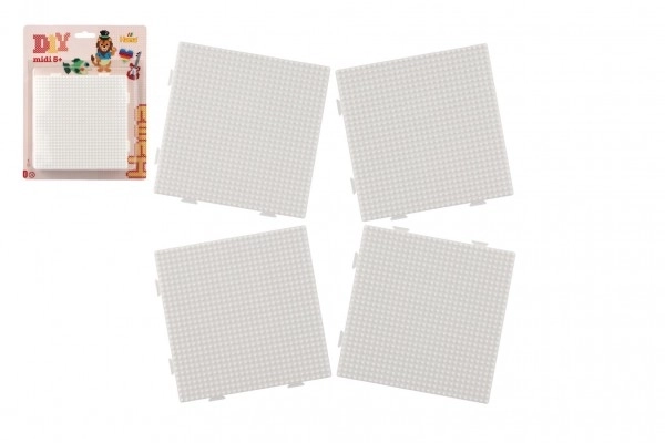 Plaque pour perles à repasser Hama - carré de connexion 4pcs sur carte 20x24x3cm
