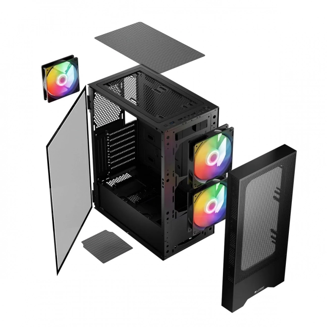 Boîtier Arya ARGB USB 3.0 Midi Tour Noir