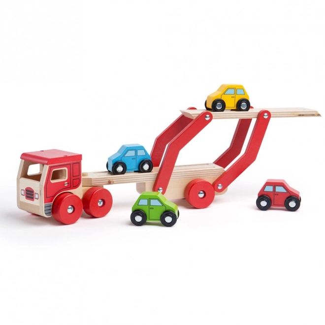 Camion en bois avec voitures de Bigjigs Toys
