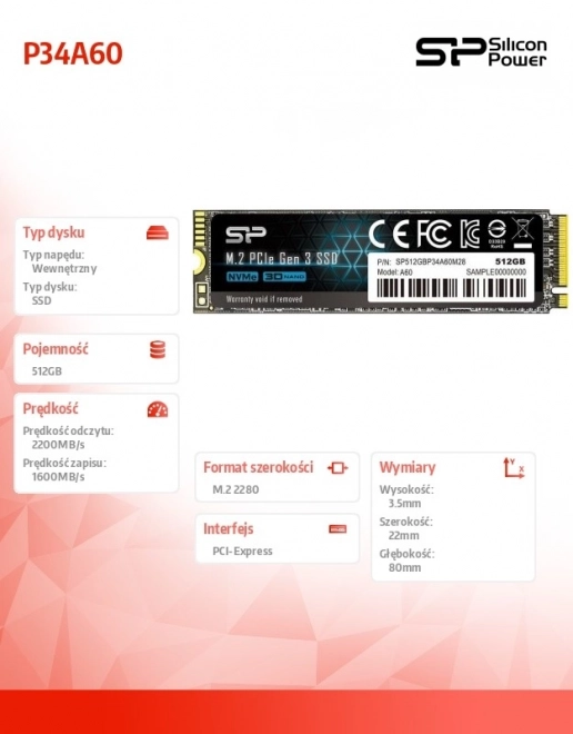 SSD disque Silicon Power P34A60 512GB