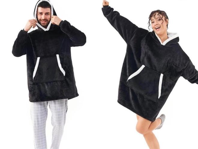 Chandail chaud oversize avec fourrure et capuche