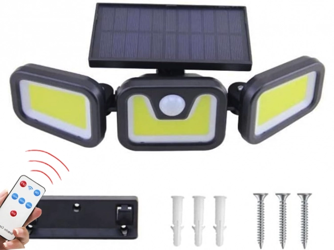 Lampe solaire de rue avec capteur de mouvement et télécommande