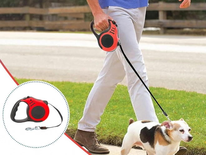 Laisse automatique pour chiens – Rouge