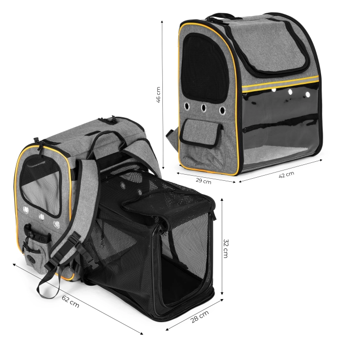 Grand, résistant, sac à dos pliable pour le transport de chats et de chiens