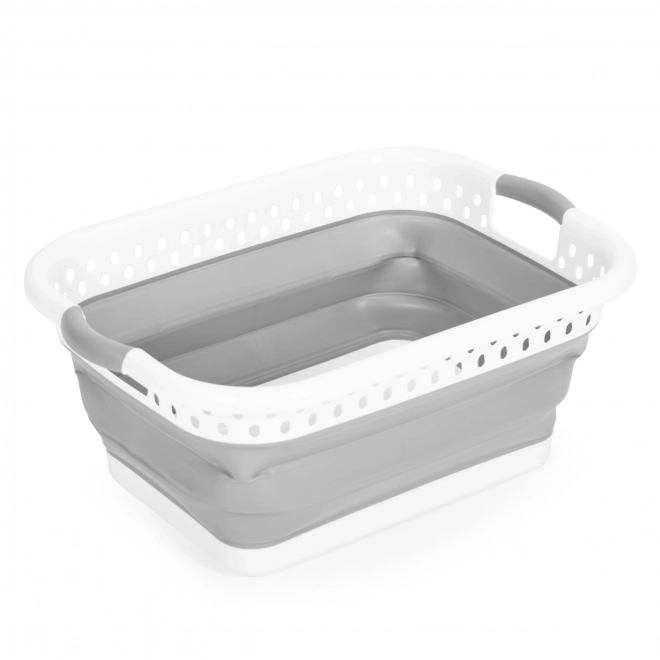 Panier à linge pliable bol en silicone blanc-gris 20 l de ModernHome
