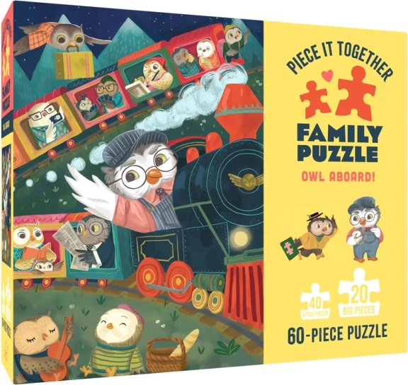 Chronicle Books Puzzle Chouettes à Bord 60 pièces