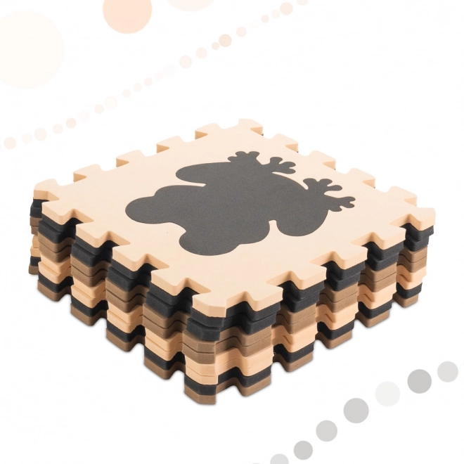 Puzzle en mousse marron avec des animaux de la forêt - 9 pièces