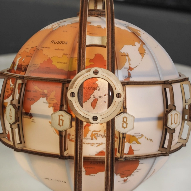 RoboTime Puzzle mécanique 3D en bois Globe lumineux