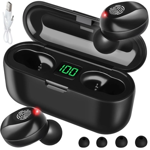 Écouteurs sans fil Bluetooth - Noir + batterie externe