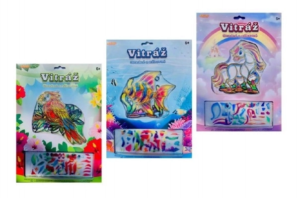 Vitrail créatif pour enfants 13x13 cm