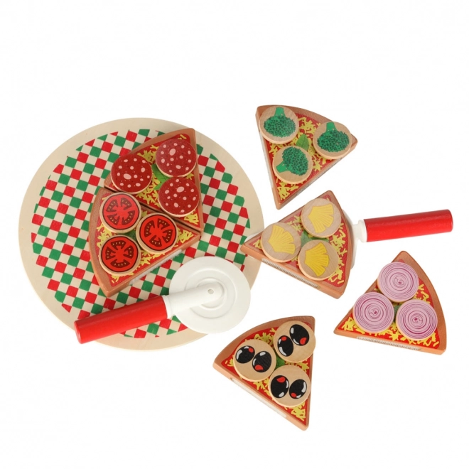 Ensemble de jeu en bois Pizza avec accessoires
