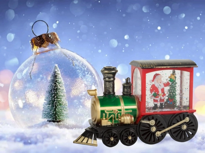 Lanterne de Noël en forme de locomotive avec éclairage LED