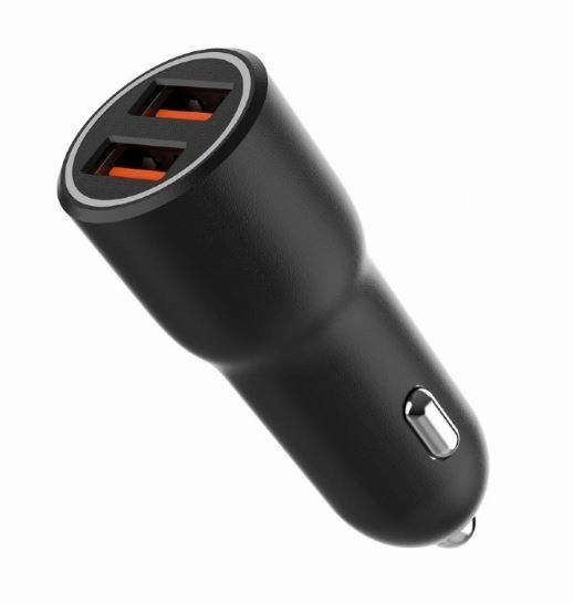 Chargeur de voiture 2xUSB-A QC3.0 36W noir