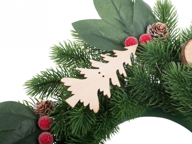Couronne de Noël LED avec décorations