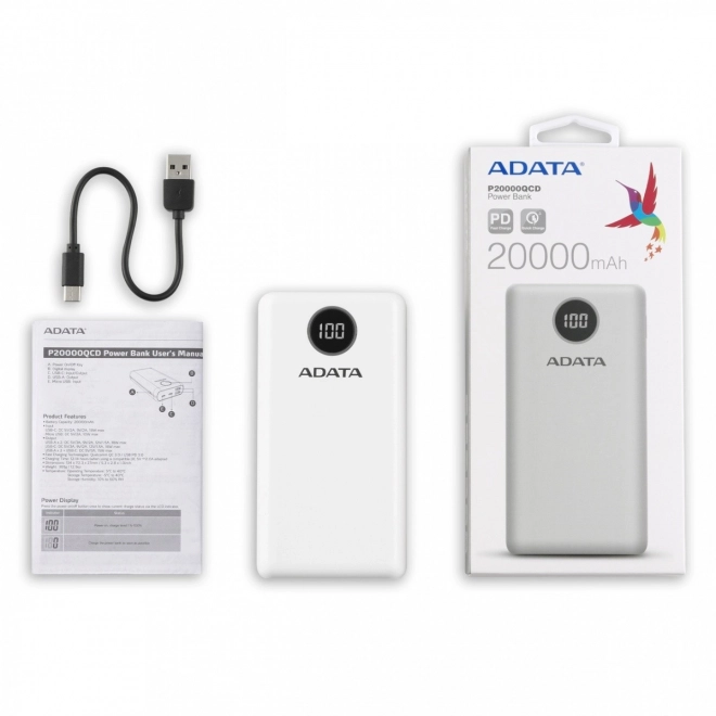 Powerbank P20000QCD 20000mAh blanc QC/PD