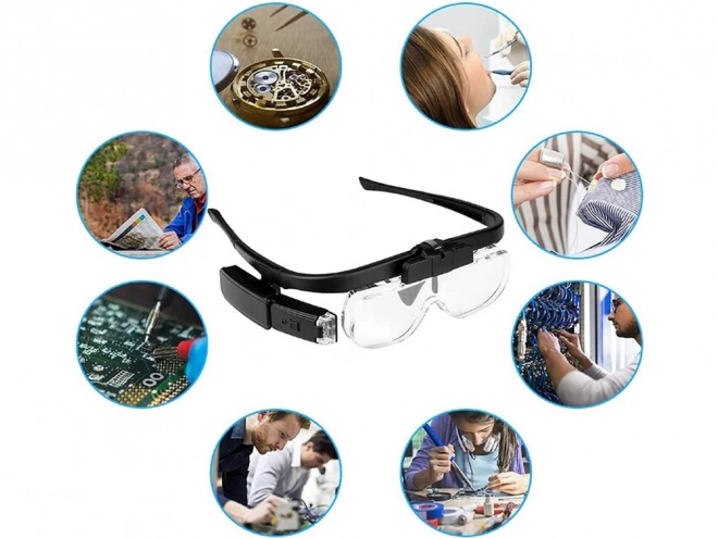 Loupe professionnelle avec éclairage LED et lentilles interchangeables