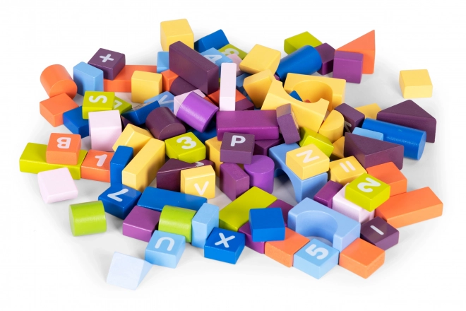 Ensemble éducatif en bois coloré - cubes pour enfants 108 pièces