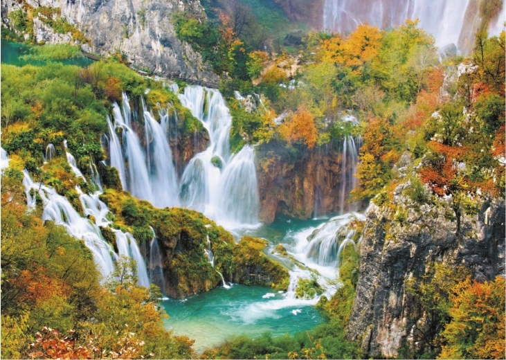 Magnifique motif des lacs de Plitvice