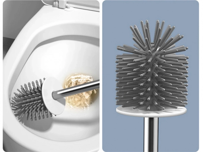 Brosse WC en silicone 2 en 1