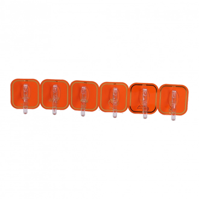 Crochets autocollants 6 pièces - orange