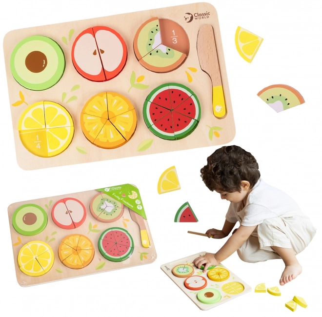 Planche en bois de découpe de fruits