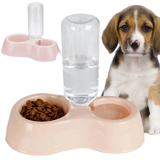 Double bol avec distributeur d'eau pour chiens et chats