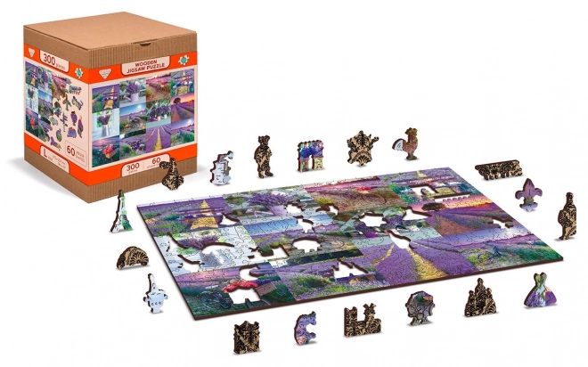 Puzzle en bois La France de Lavande 2en1