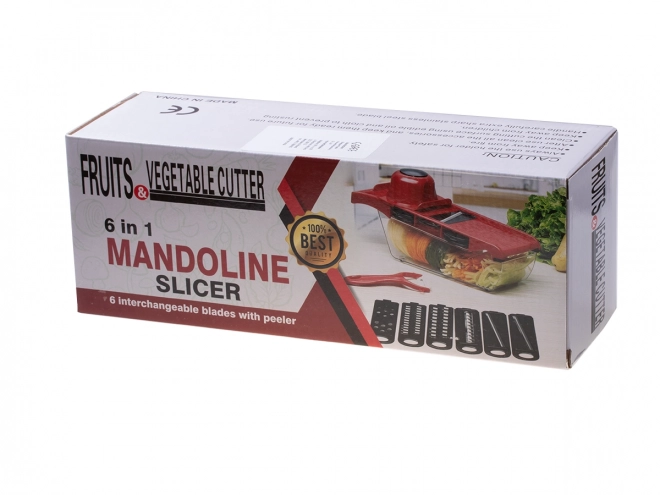 Trancheuse 6 en 1 + support pour légumes avec éplucheur et bol pour produits