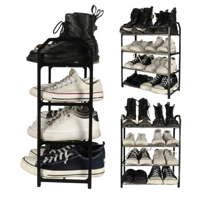 Étagère à chaussures 4 niveaux noire