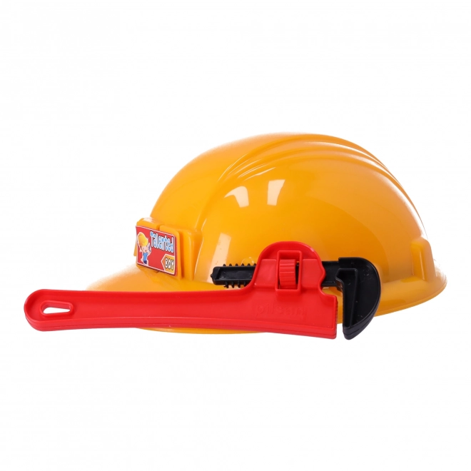 Ensemble de petit bricoleur avec casque et outils
