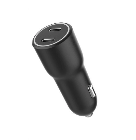 Chargeur de voiture avec 2x USB-C PD 40W noir