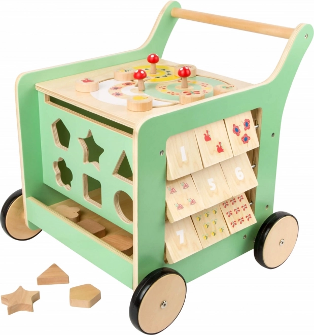 Trotteur en bois et cube motorique Small Foot pour enfants