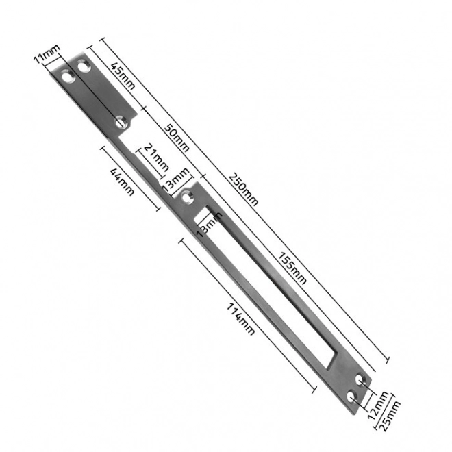 Plaque double face pour serrure électrique en acier inoxydable 250mm
