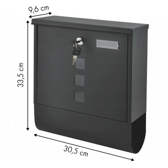 Boîte aux lettres en acier anthracite avec verrouillage