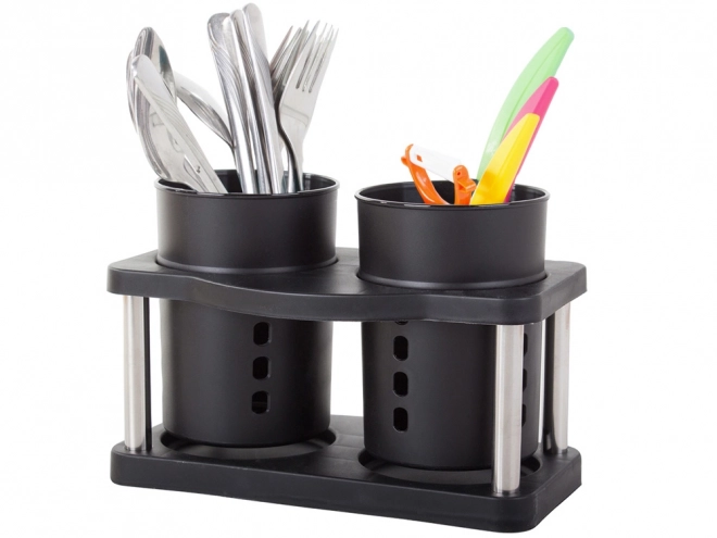 Organisateur noir pratique pour couverts pour sèche-linge